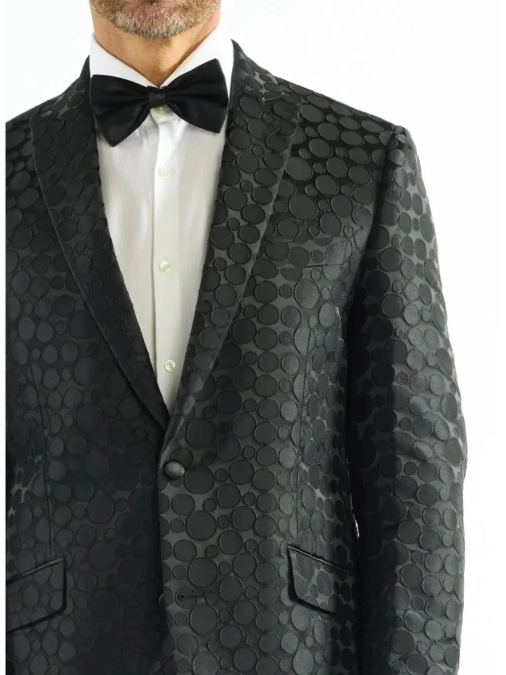 Dotted Jacquard Evening Jacket SAVILE ROW CO - NWT - Size 40 Regular, BLACK